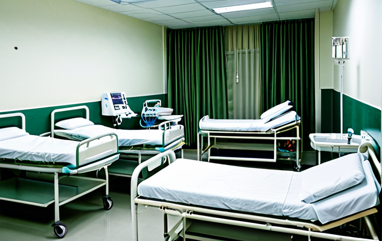 적도 기니의 보건 의료 시스템 - **A stark visual contrast between two medical facilities in Equatorial Guinea.** On the left side, d...