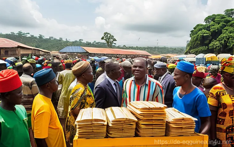 적도 기니와 서아프리카 경제 공동체 관계 - **Prompt:** "A vibrant and dynamic scene capturing the essence of Central African economic integrati...