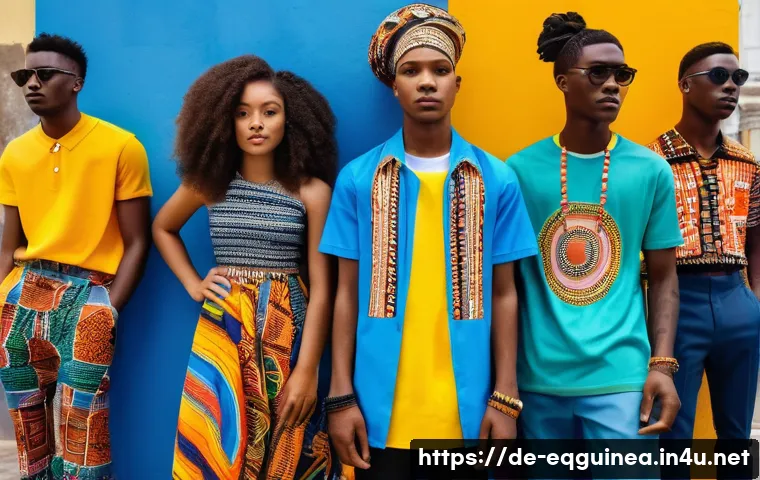 적도 기니의 청년 문화와 트렌드 - A vibrant urban scene in Equatorial Guinea featuring young people expressing their identity through ...